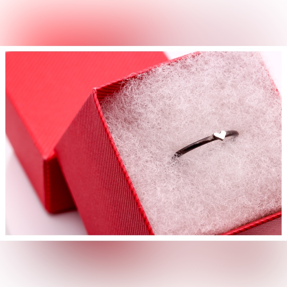 Sterling Silver Tiny Heart Ring Size 7.5 | Minimalist Stackable | Handmade - NWT - Picture 3 of 15
